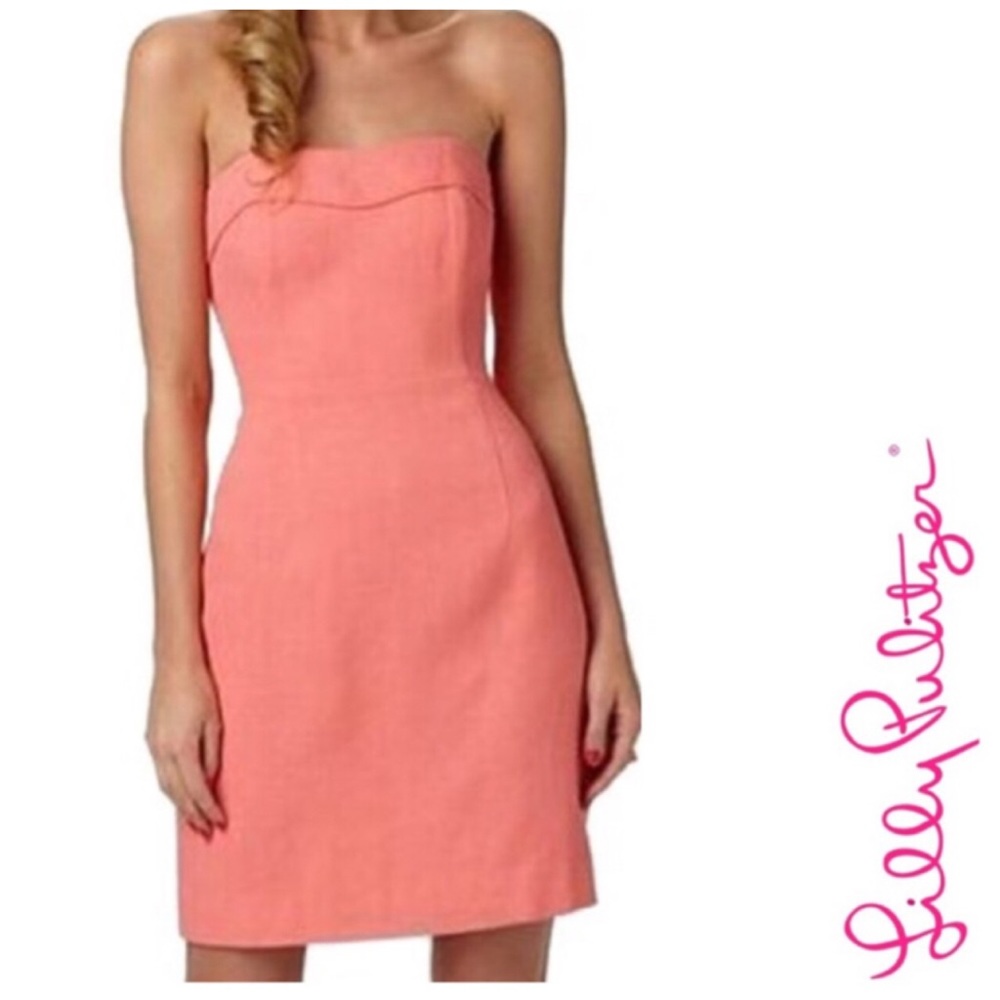 LILLY PULITZER Ginger Orange Strapless Bibi Dress